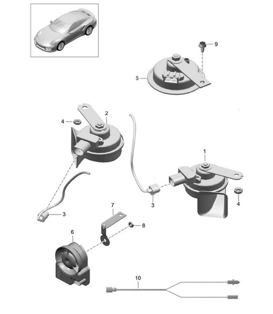 Diagram 903-001 Porsche Cayman 2.7L 987C 2006-08 Electrical equipment