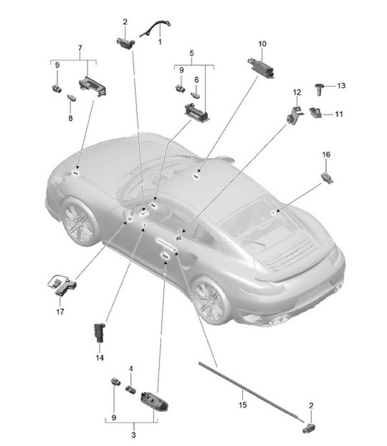 Diagram 903-004 Porsche 997（911）MK1 2005-2008 电子设备