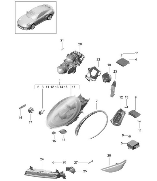 Diagram 905-004 Porsche 918 Spyder 2014-2015 