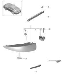 Achterlicht / Kentekenverlichting / Extra remlicht 991 Turbo >>2016