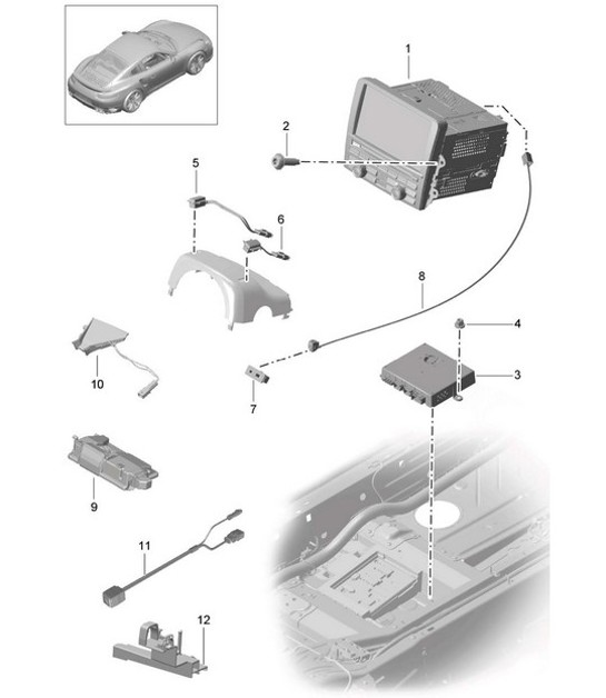 Diagram 911-000 Porsche Cayenne Turbo S E-Híbrido V8 4.0L 550 CV 