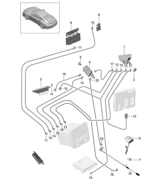 Diagram 911-002 Porsche 95B.1 Macan Turbo 3.6L V6 400Bhp 2014-18 Electrical equipment