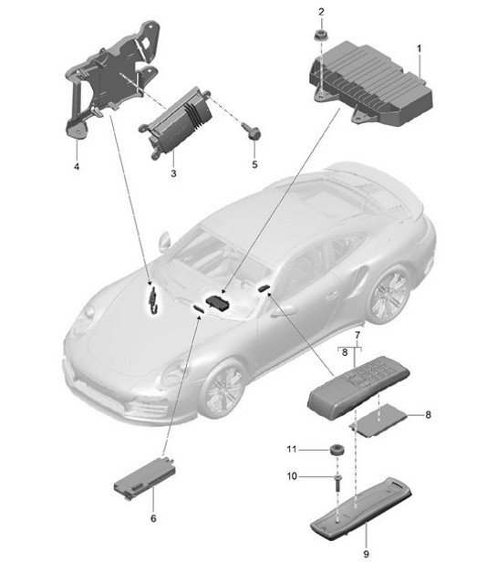 Diagram 911-010 Porsche 993（911）RS 1994-97 电子设备