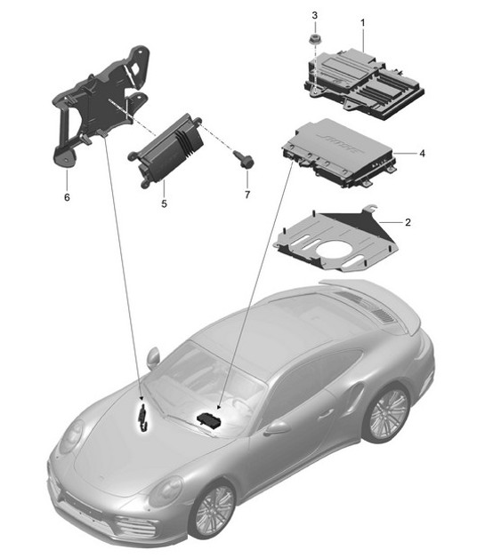 Diagram 911-011 Porsche 卡宴 GTS V8 4.8L 汽油 400HP 电子设备