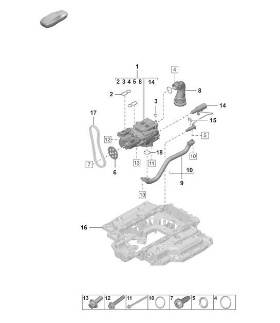 Diagram 104-000 Porsche 992 (911) MK1 2019-2024 Engine