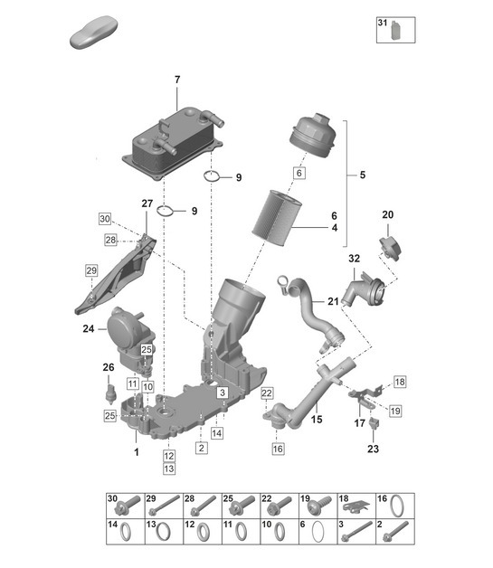 Diagram 104-100 Porsche 992 (911) MK1 2019-2024 Engine