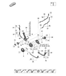 Pompe à eau / Thermostat de refroidissement / Boîtier de thermostat 992.1 Carrera 2019 - 2024