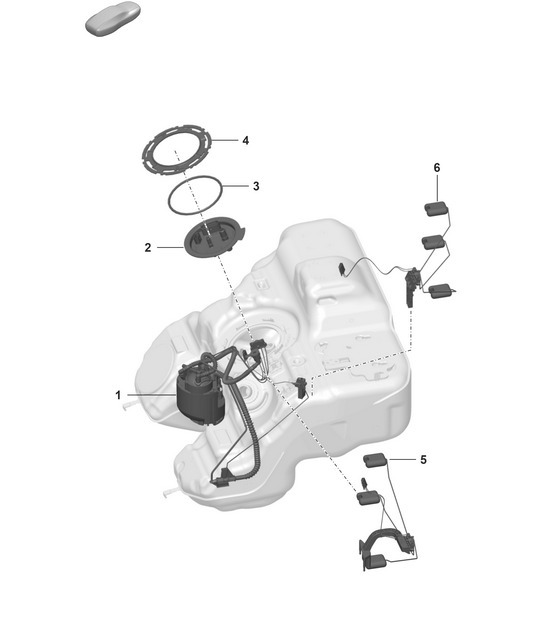 Diagram 201-050 Porsche 992 (911) MK1 2019-2024 Fuel System, Exhaust System