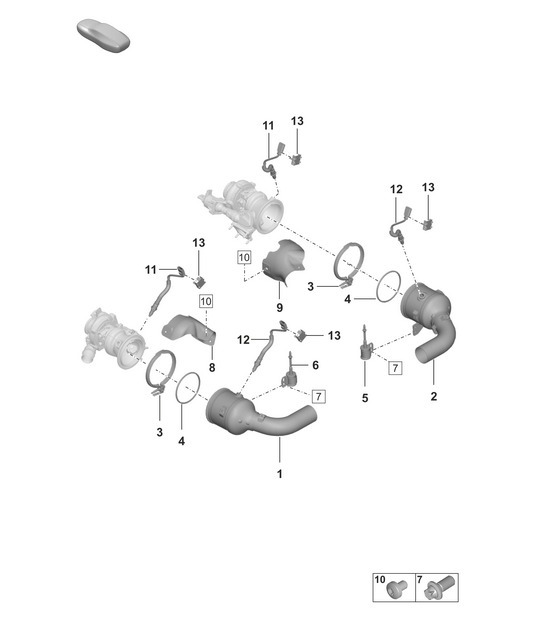 Diagram 202-250 Porsche 924 (1977-1988) Fuel System, Exhaust System