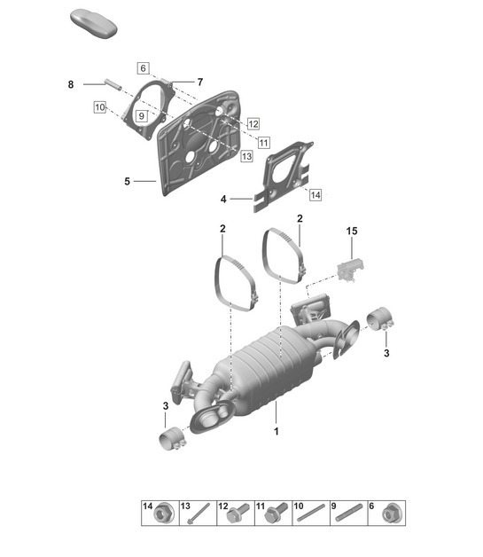 Diagram 202-350 Porsche 924 (1977-1988) Fuel System, Exhaust System