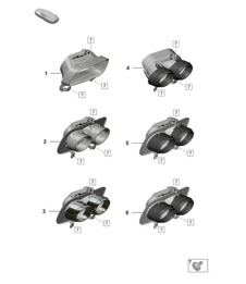 Exhaust tail pipes (PR:0P0, 0P2, 0P3)  992.1 Carrera 2019 - 2024