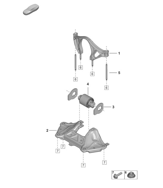 Mountin parts for engine and transmission 992.1 Carrera 2019 - 2024