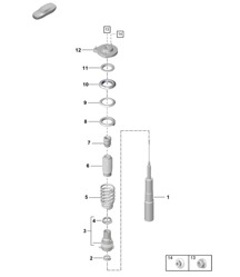 Suspensión / Amortiguador Para vehículos con suspensión adaptativa (PR:1X1, 1X2, A8C, A8F, 1BH, 1BV, 2UH) 992.1 Carrera 2019 - 2024