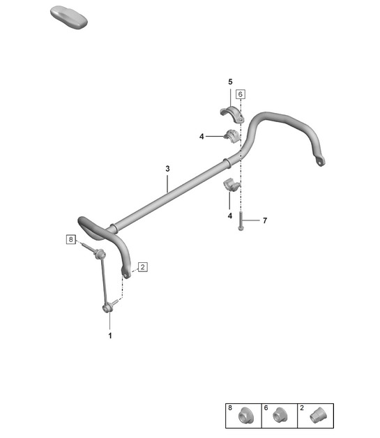 Anti-roll bar / Coupling rod (PR:1X1, 1X2+A8C, A8F+1BH, 1BV+1P0+K8C) 992.1 Carrera COUPE 2019 - 2024
