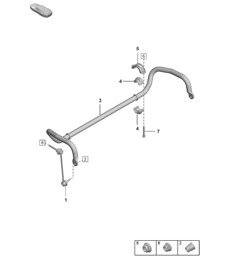 Barra antirollio / Tirante di accoppiamento (PR:1X1, 1X2+A8C, A8F+1BH, 1BV+1P0+K8C) 992.1 Carrera COUPE 2019 - 2024