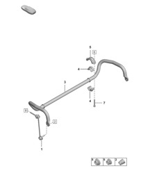 Barra estabilizadora / Varilla de acoplamiento (PR:K5T, 1P0) 992.1 TARGA 2019 - 2024