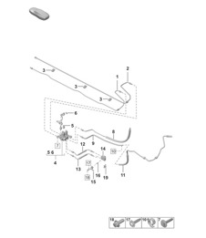 Hydraulic Line /  Underbody  - PDCC - (PR:1P7  - Anti-roll bar, active body control)  992.1 Carrera 2019 - 2024
