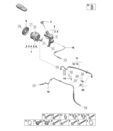 Pompe hydraulique / Circuit hydraulique - PDCC - (PR:1P7 - Barre antiroulis, contrôle actif de la carrosserie) 992.1 Carrera 2019 - 2024
