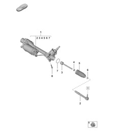 Steering gear (PR:A8C, A8F+0N1,0N5+L0L, L0R+1N1, 1N3)  992.1 Carrera 2019 - 2024
