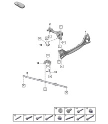 Rear axle / Cross member (PR:E7S)  992.1 DAKAR  2019 - 2024