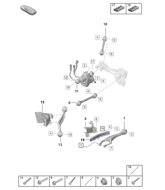 Diagram 501-015 Porsche 992 (911) MK1 2019-2024 Rear Axle