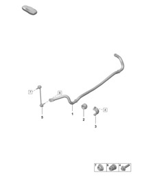 Anti-roll bar / Coupling rod (PR:1X1, A8C, 1BH, 1P0, GH1, K8K) 992.1 Carrera 2019 - 2024 Cabriolet