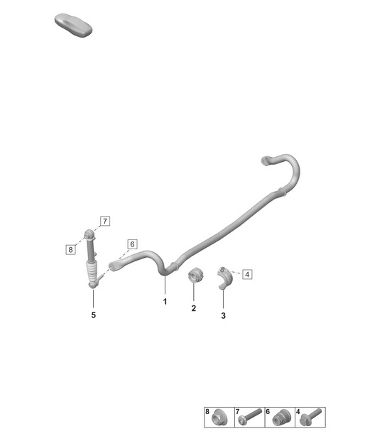 Anti-roll bar / Coupling rod - PDCC - (PR:1P7 - Anti-roll bar, active body control
(pdcc)) 992.1 Carrera 2019 - 2024