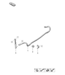 Barre antiroulis / Biellette de direction - PDCC - (PR:1P7 - Barre antiroulis, contrôle actif de la carrosserie (PDCC)) 992.1 Carrera 2019 - 2024