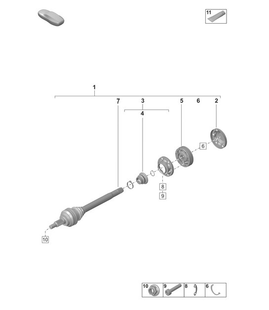 Diagram 501-100 Porsche 992 (911) MK1 2019-2024 Rear Axle