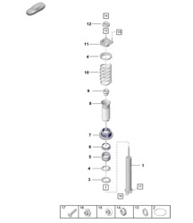 Amortiguador (cilindro de muelle) / Pieza individual (PR:1BV, E0W) 992.1 Carrera 2019 - 2024