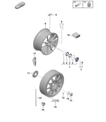 Individual parts / Alloy wheel with central locking (PR:1PJ, E0W) 992.1 Carrera 2019 - 2024