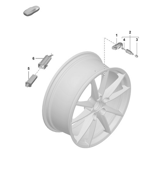 Diagram 601-050 Porsche 992 (911) MK1 2019-2024 Wheels, Brakes