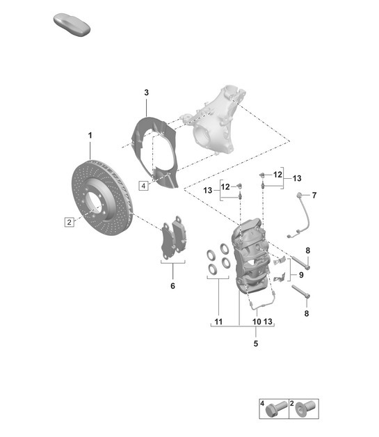 Diagram 602-000 Porsche 992 (911) MK1 2019-2024 Wheels, Brakes