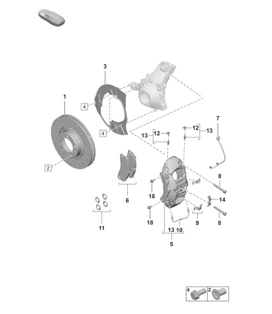 Diagram 602-005 Porsche 992 (911) MK1 2019-2024 Ruedas, Frenos