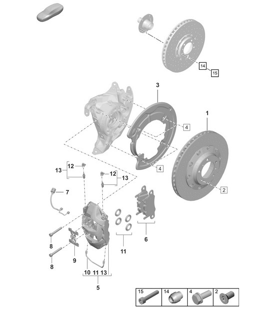 Diagram 603-020 Porsche 992 (911) MK1 2019-2024 Wheels, Brakes