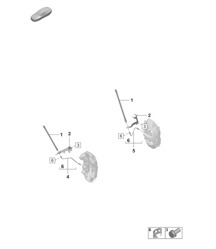 Brake pipe/hose from brake hose to brake caliper housing 992.1 Carrera 2019 - 2024