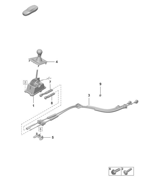 Diagram 701-000 Porsche 992 (911) MK1 2019-2024 Système de levier manuel, groupe de pédales 