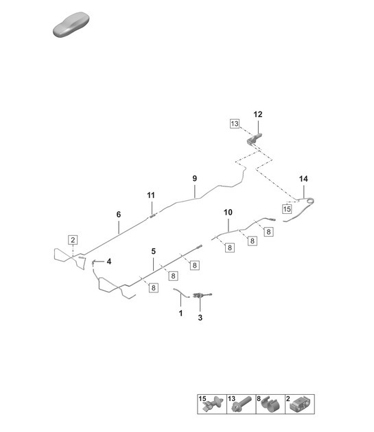 Diagram 703-000 Porsche 992 (911) MK1 2019-2024 Hand Lever System, Pedal Cluster 