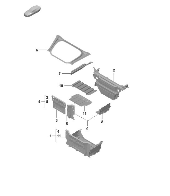 Diagram 801-100 Porsche 992 (911) MK1 2019-2024 Body