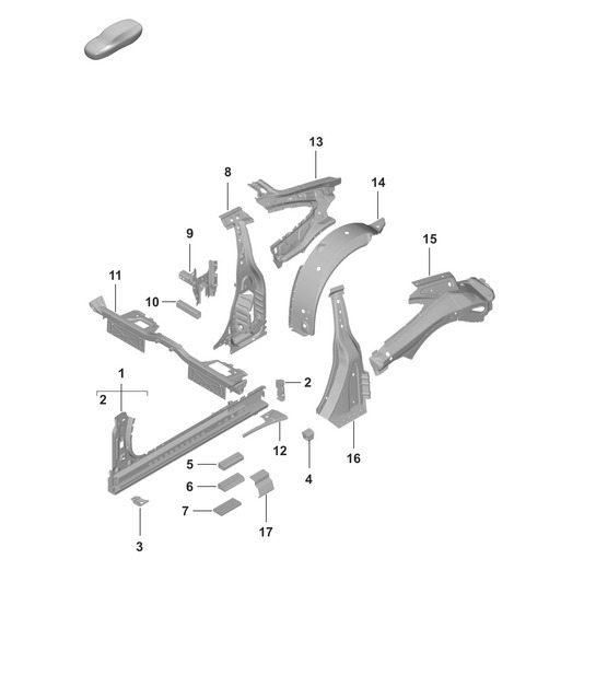 Diagram 801-500 Porsche 992 (911) MK1 2019-2024 Body