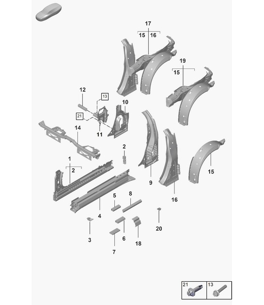 Diagram 801-520 Porsche 992 (911) MK1 2019-2024 Body