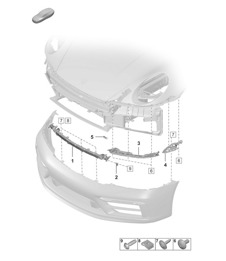 Fixations de pare-chocs avant - Pack Sport Design 992.1 Carrera 2019-2024
