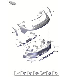 Bumper with: Accessories - REAR -  911 Dakar (PR:E7S) - (Model ECE) 992.1 Carrera 2019 - 2024
