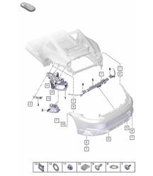 Bumper Fasteners - REAR -  911 Dakar (PR:E7S)  992.1 Carrera 2019 - 2024