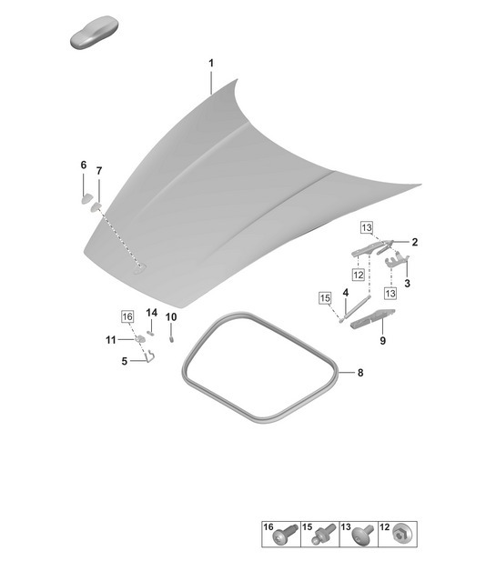 Diagram 803-000 Porsche 992 (911) MK1 2019-2024 Body