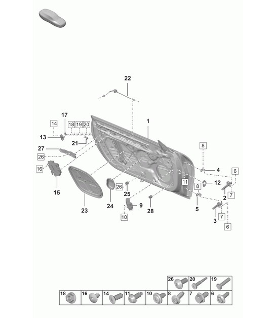 Door shell  992.1 Carrera 2019 - 2024
