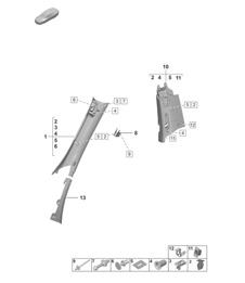 A-pillar trim / B-pillar trim - COUPE - 992.1 Carrera 2019 - 2024