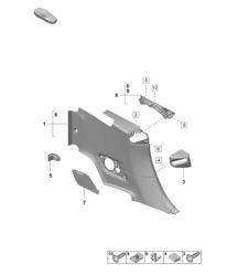 Embellecedor del panel lateral - TRASERO, Cabrio (PR:K8K) - 992.1 Carrera 2019 - 2024