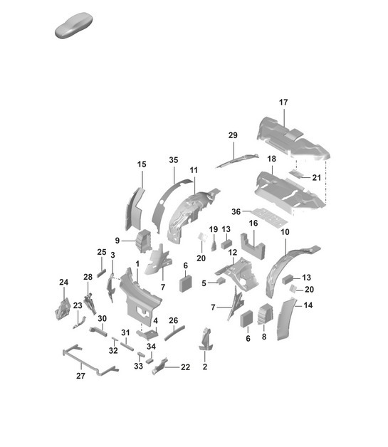 Diagram 807-810 Porsche 992 (911) MK1 2019-2024 Body