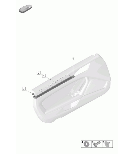 Molding for door trim panel 992.1 Carrera 2019 - 2024